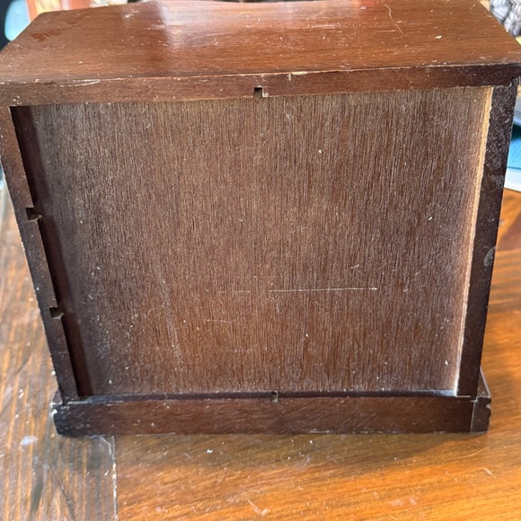 vintage wood jewelry box etched glass rose 3 drawers lined - Picture 10 of 13